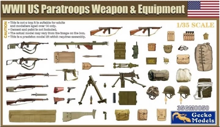 Gecko Models 35GM0050 WWII US Paratroops Weapon &amp;amp; Equipment 1/35