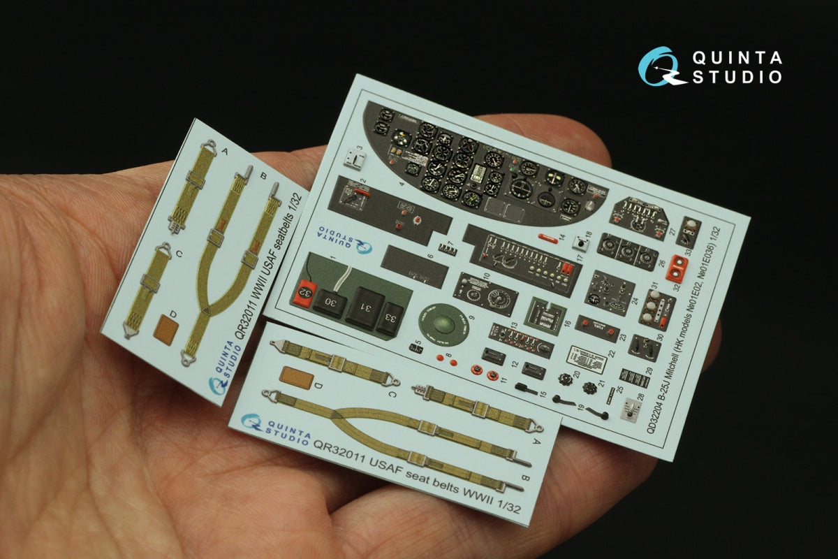 Quinta Studio QD32204 B-25J Mitchell Gun nose 3D-Printed &amp;amp; coloured Interior on decal paper (HK models) 1/32 – Bild 5