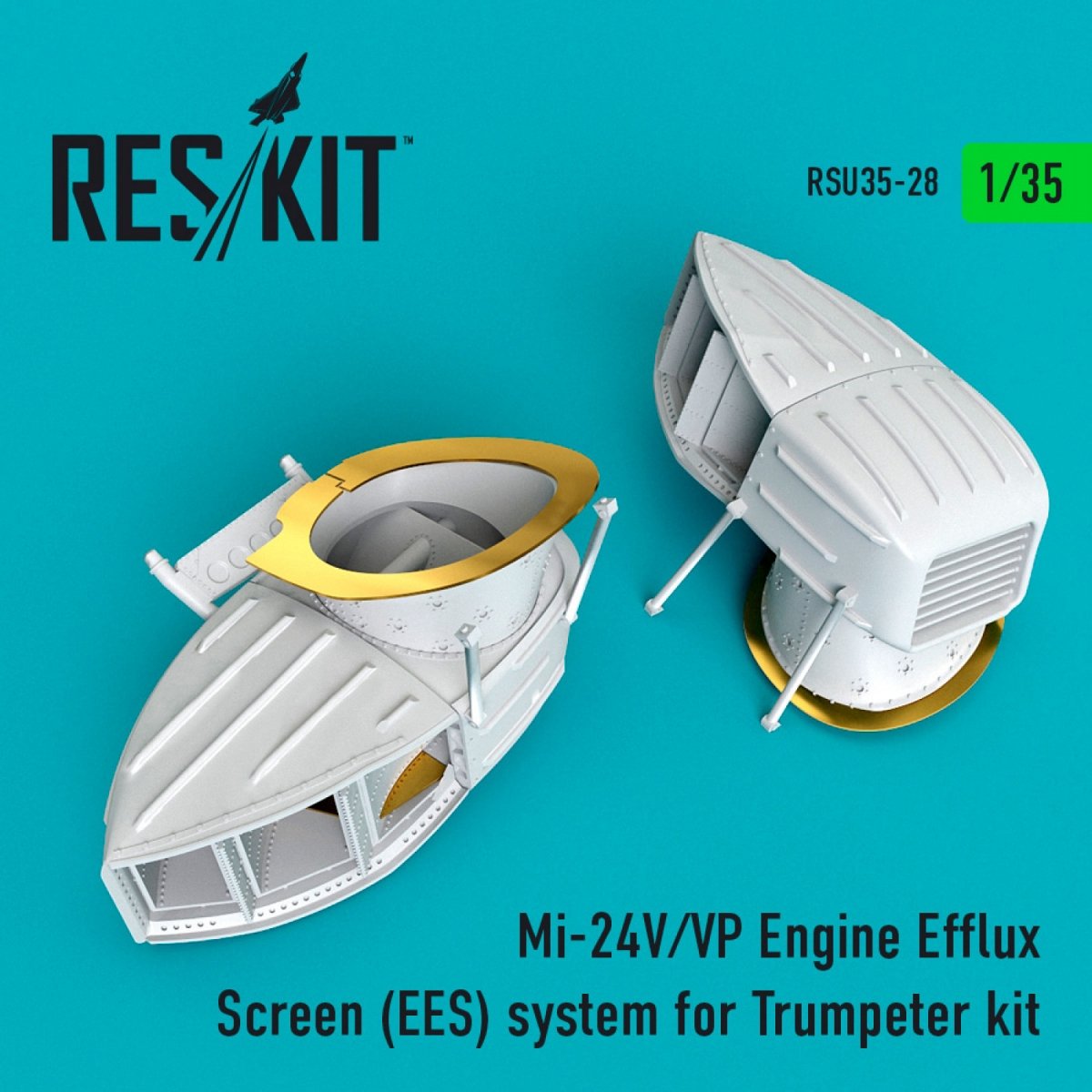 RESKIT RSU35-0028 MI-24 (V,VP) SYSTÈME DE FILET D&amp;#39;ÉCHAPPEMENT MOTEUR (EES) POUR MAQUETTE TRUMPETER 1/35
