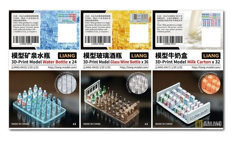 Liang 0415 3D-Print Model Water Bottle x 24 1/32 1/35 – zdjęcie 4