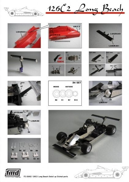 KA Models FE-20002 Ferrari 126C2 Long Beach Super Detail-Up parts set for Fujimi 1/20 – Bild 5