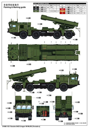 Trumpeter 01068 Russian 9A53 Uragan-1M MLRS (Tornado-s) 1/35 – immagine 4