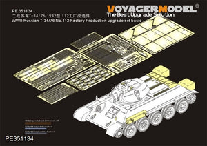 Maquette Voyager PE351134 T-34/76 russe n° 112, kit de mise à niveau de base (pour Border BT-009), échelle 1/35