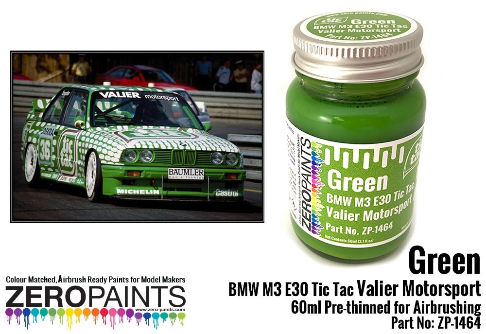 Peinture Zero Paints ZP-1464 Vert BMW M3 E30 Tic Tac Valier Motorsport 60 ml