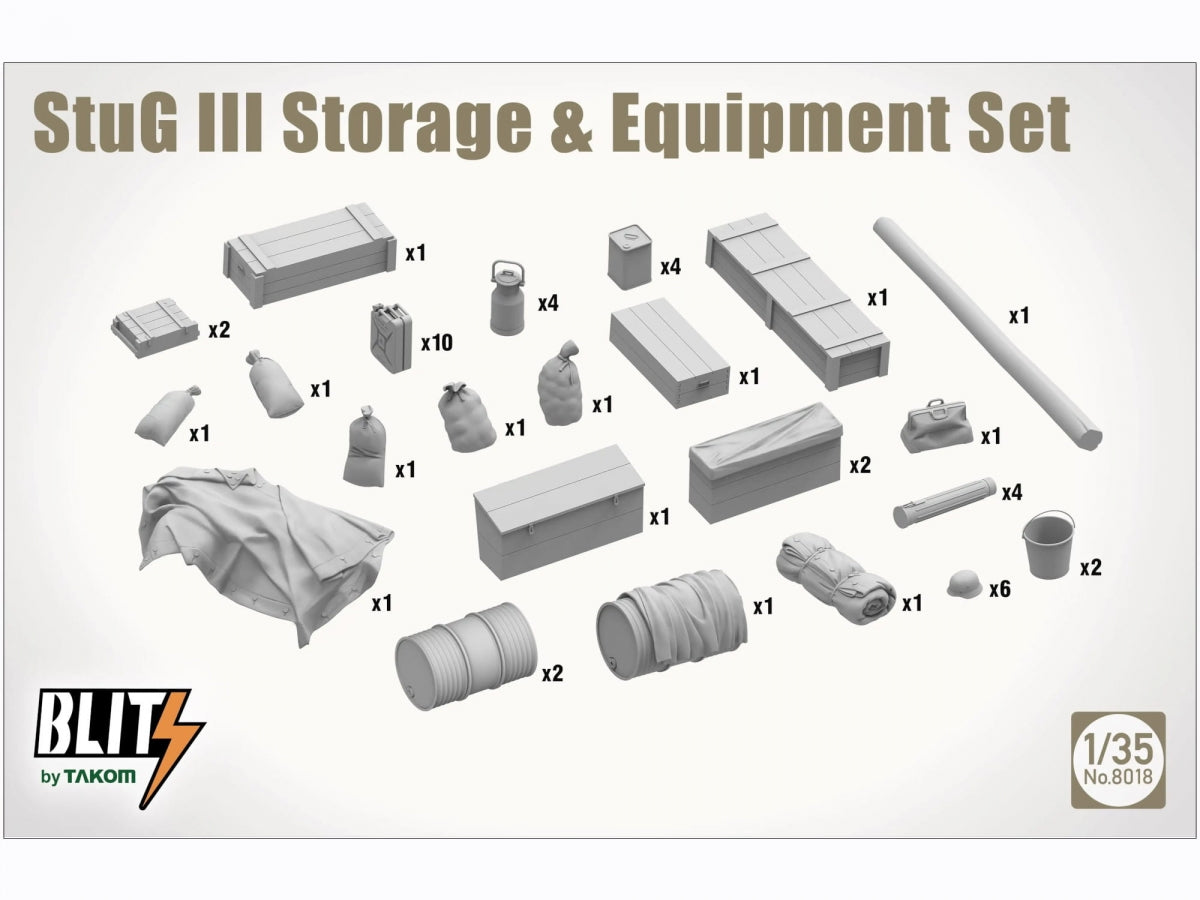 Takom 8018 StuG Sturmgeschutz III Storage Equipment Set 1/35 – immagine 2