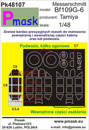 P-Mask PK48107 Messerschmitt Bf109G-6 Tamiya 1/48