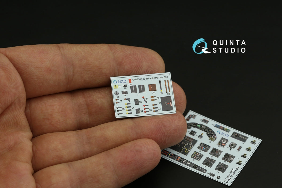 Quinta Studio QD48366 Ju 88A-4 3D-Printed &amp;amp; coloured Interior on decal paper (ICM) 1/48 – immagine 11