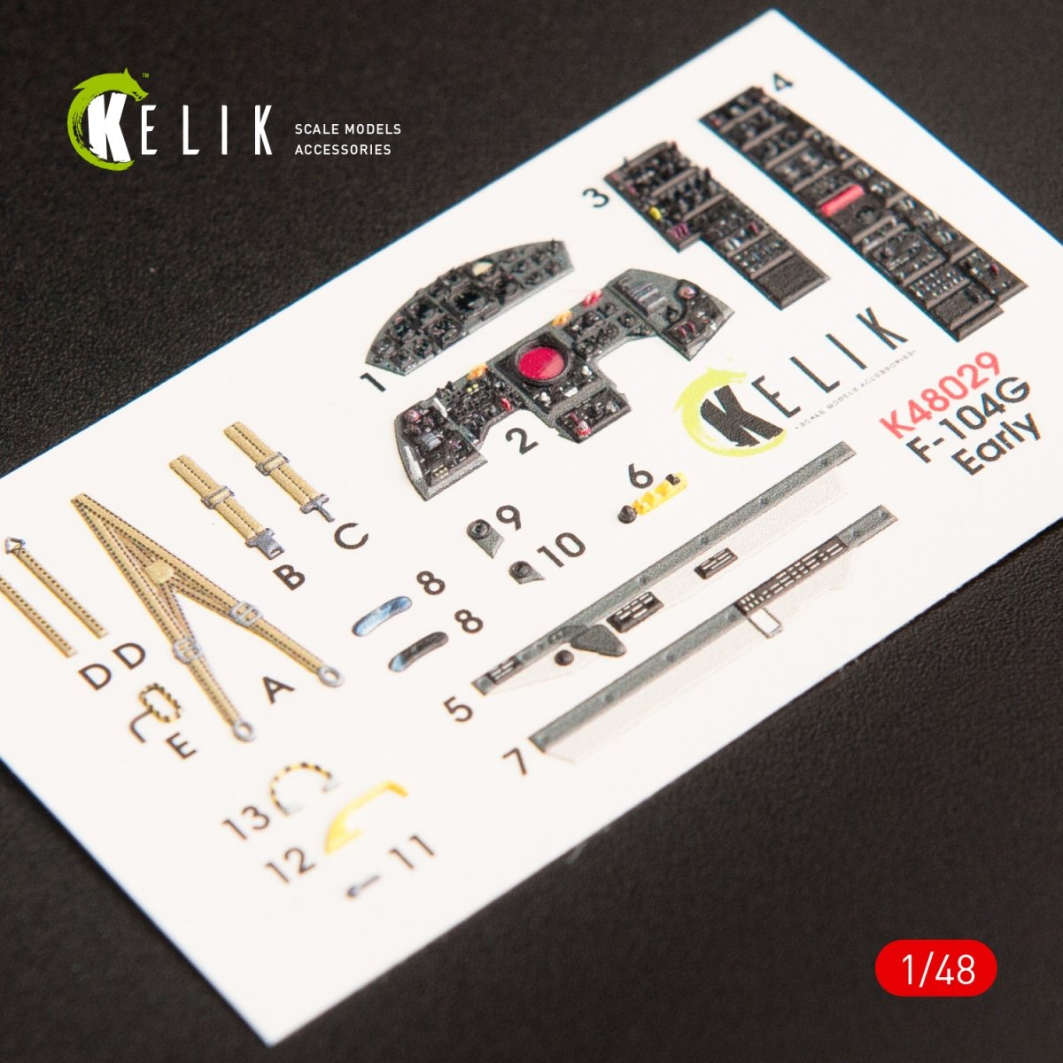 KELIK K48029 F-104G &amp;quot;STARFIGHTER&amp;quot; EARLY TYPE INTERIOR 3D DECALS FOR HASEGAWA KIT 1/48 – Bild 2