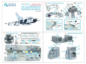 Quinta Studio QDS+32232 Tornado ECR Intérieur italien imprimé en 3D et coloré sur papier décalcomanie (Italeri) (Petite version) (avec pièces en résine imprimées en 3D) 1/32 – image 2