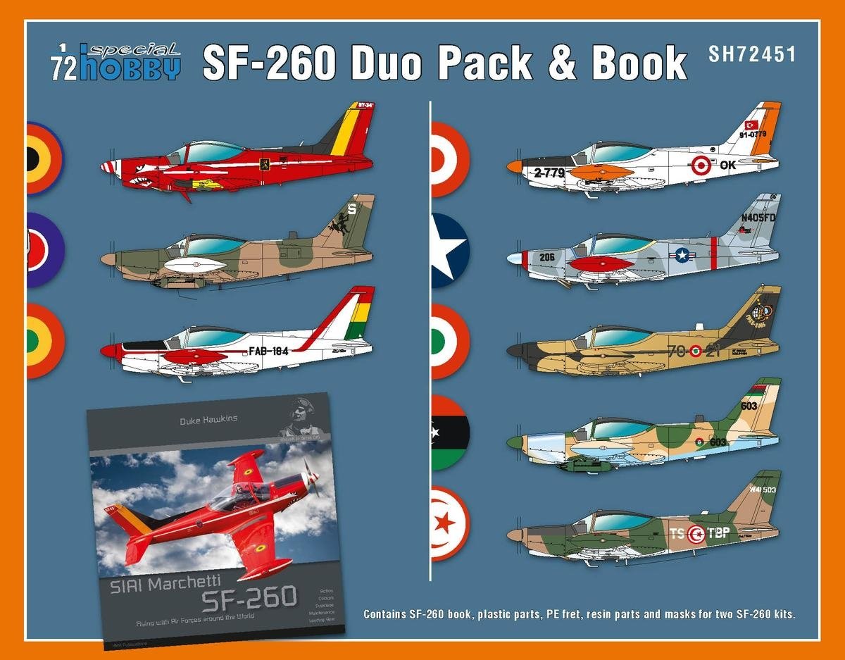 Special Hobby 72451 SIAI-Marchetti SF-260 Duo Pack &amp;amp; Book 1/72