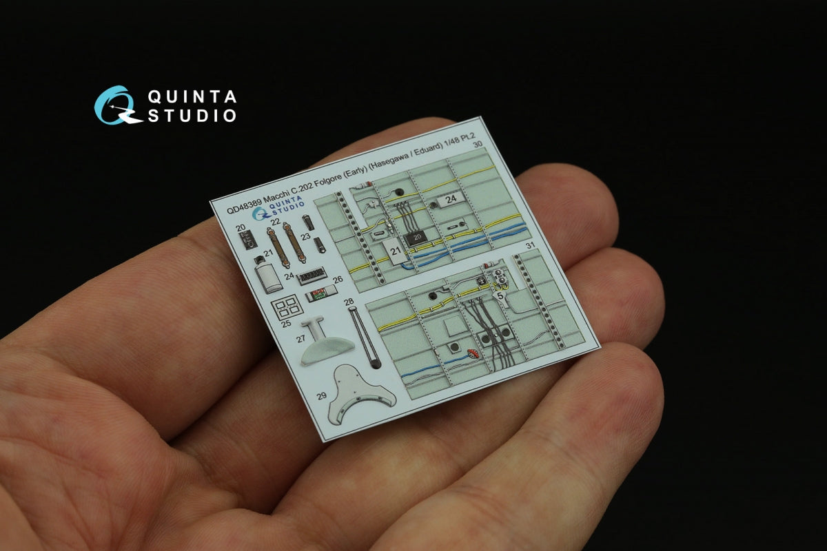 Quinta Studio QD48389 Macchi C.202 Folgore Early 3D-Printed &amp;amp; coloured Interior on decal paper (Hasegawa/Eduard) 1/48 – immagine 5
