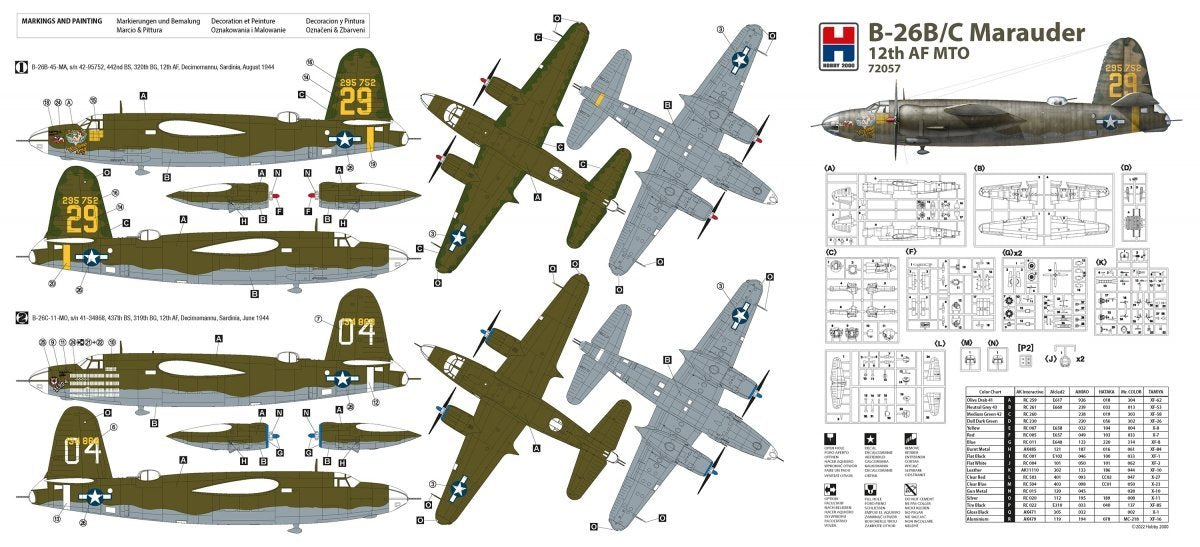 Hobby 2000 72057 B-26B/C Marauder ( HASEGAWA + CARTOGRAF + MASKI ) 1/72 – Bild 2