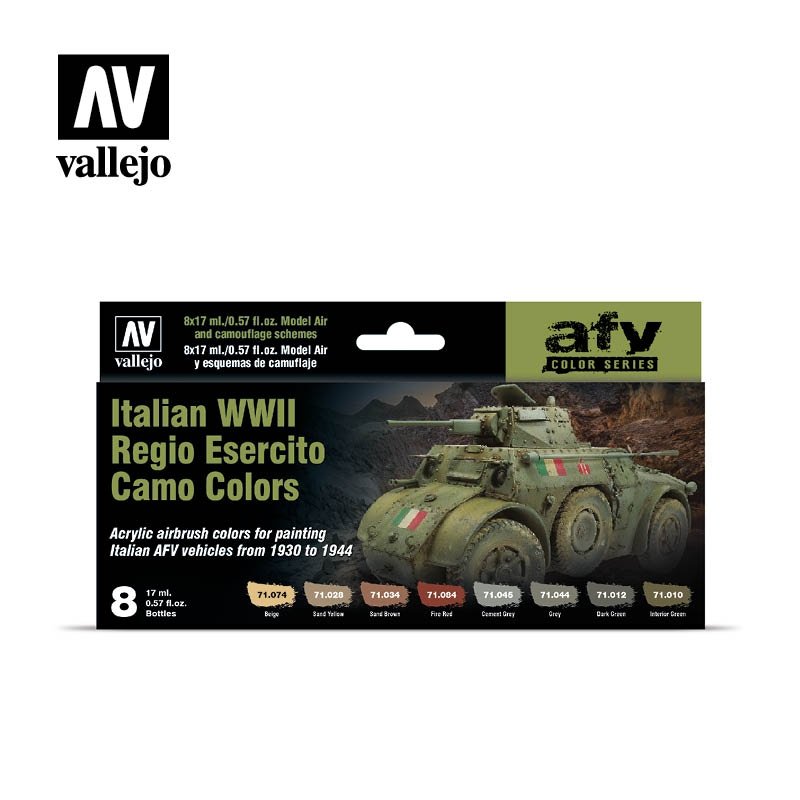 Vallejo 71645 Italian WWII Regio Esercito Camo Colors 8 x 17 ml