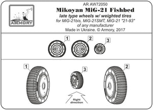 Armory Models AW72050 Mikoyan MiG-21 Fishbed wheels w/ weighted tires, late 1/72 – immagine 6