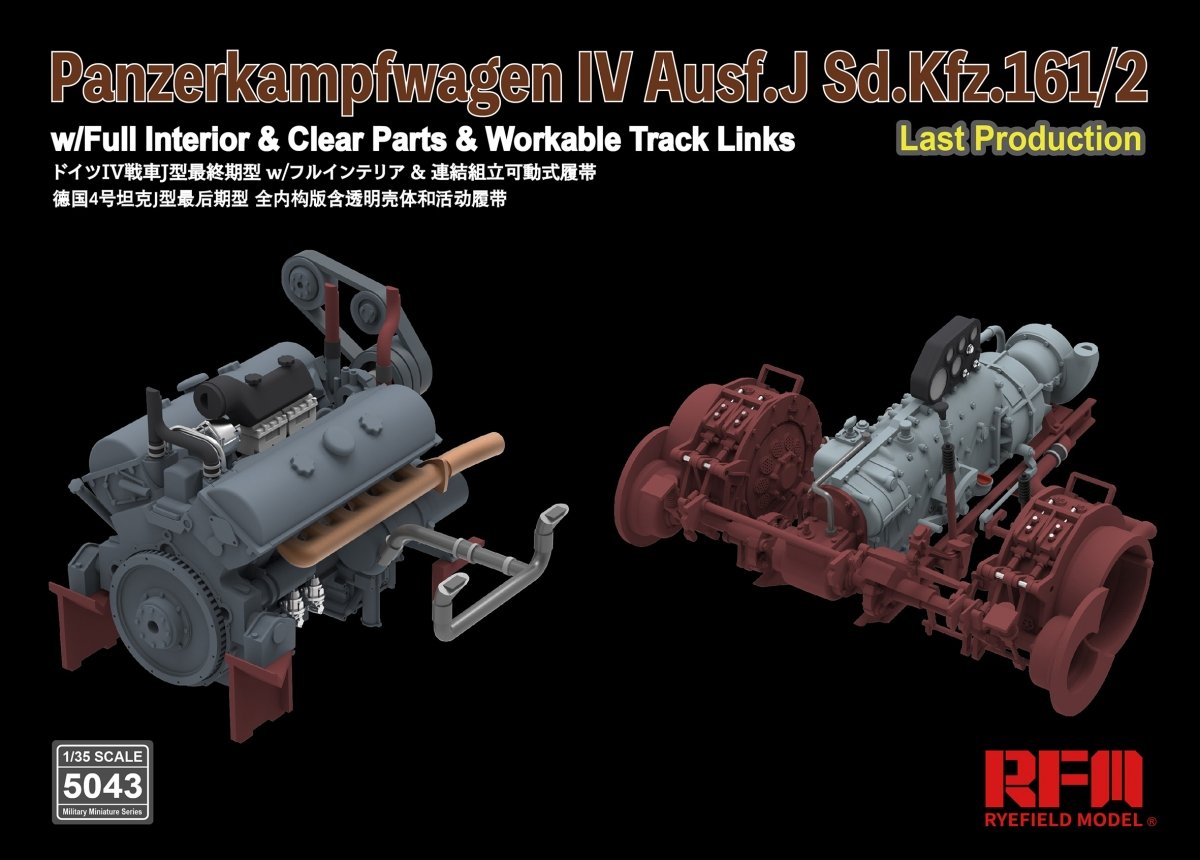 Rye Field Model 5043 Panzerkampfwagen IV Ausf.J Sd.Kfz.161/2 (w/full interior&amp;amp;clear parts&amp;amp;workle track links) 1/35 – Bild 7