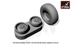 Roues avec pneus lestés pour Hawker-Siddeley Harrier GR.7/GR.9/AV-8B (Armory Models AW48405) à l&amp;#39;échelle 1/48 – image 10