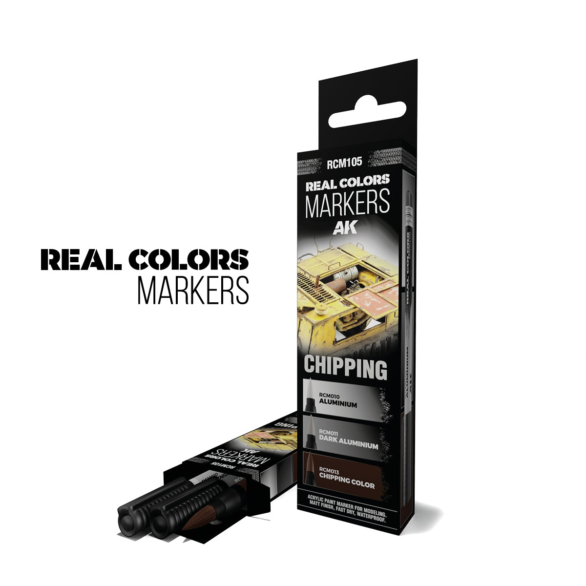AK Interactive RCM105 CHIPPING – RC MARKERS SET RCM010 RCM011 RCM013 – immagine 2