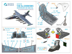 Quinta Studio QD+48438 Su-25SM/SM3 3D-Printed coloured Interior on decal paper (Zvezda/Quinta Models/Arma Models) 1/48 – Bild 7