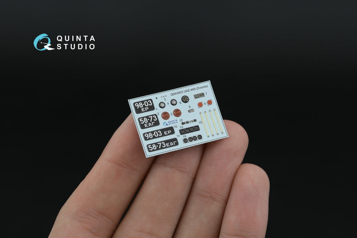 Quinta Studio QD43003 UAZ-469 3D-Printed &amp;amp; colored Interior on decal paper (Zvezda) 1/43 – image 2