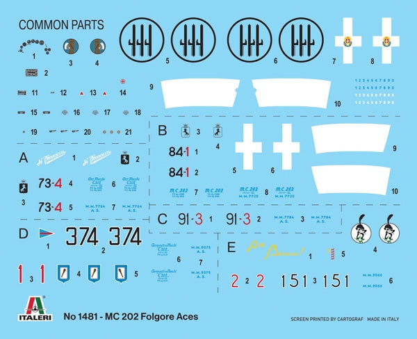 Italeri 1481 Macchi MC.202 Flogore &amp;quot;As&amp;quot; - 5 As de la Regia Aeronautica Versions 1/72 – image 7