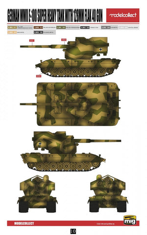 Modelcollect UA72133 German WWII E-100 super heavy tank with 128mm flak 40 gun 1/72 – Bild 2