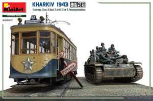 Miniart 36067 Kharkiv 1943: Tram &amp;amp; Stug. III Ausf. G w/Crew. BIG SET 1/35 – zdjęcie 6