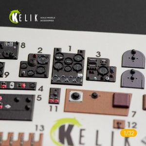 KELIK K32008 KI-61-I INTERIOR 3D DECALS FOR HASEGAWA KIT 1/32 – Bild 2