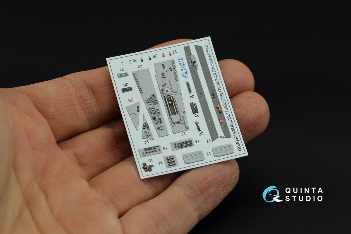 Quinta Studio QD32176 MiG-29A NATO service 3D-Printed &amp;amp; coloured Interior on decal paper (Trumpeter) 1/32 – Bild 4