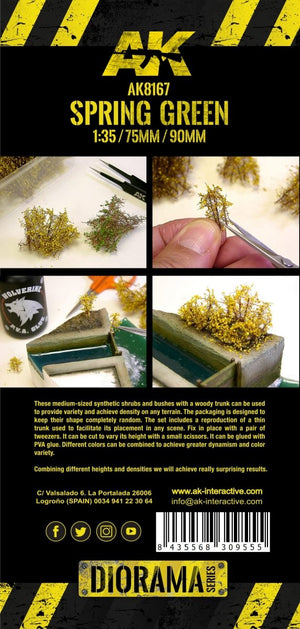 AK Interactive AK8167 SPRING GREEN SHRUBBERIES 75MM / 90MM 1/35 – image 3