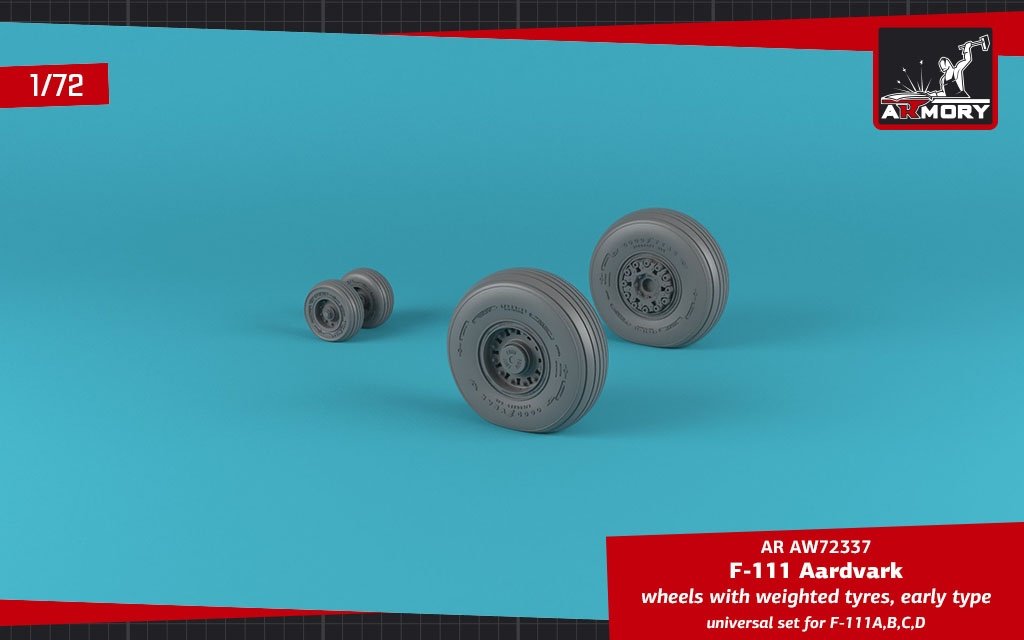 Armory Models AW72337 F-111A/B/C/D Aardvark wheels w/ weighted tires 1/72 – Bild 2