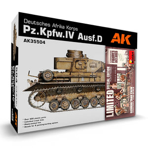 AK Interactive AK35504-B PZ.KPFW.IV AUSF.D AFRIKA KORPS + 5 FIGURINES ÉQUIPAGE DE CHARS ALLEMAND AFRIKA KORPS 1/35