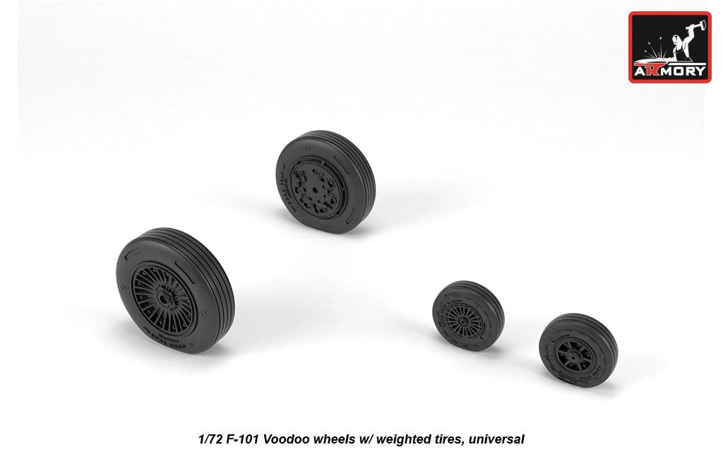 Armory Models AW72321 F-101 Voodoo wheels w/ optional nose wheels &amp;amp; weighted tires 1/72 – Bild 2