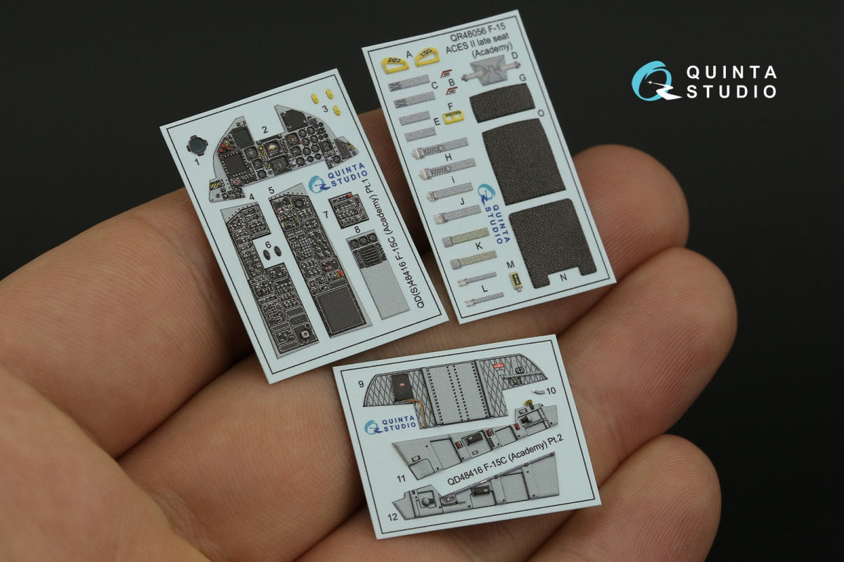 Quinta Studio QD48416 F-15C 3D-Printed coloured Interior on decal paper (Academy) 1/48 – Bild 4