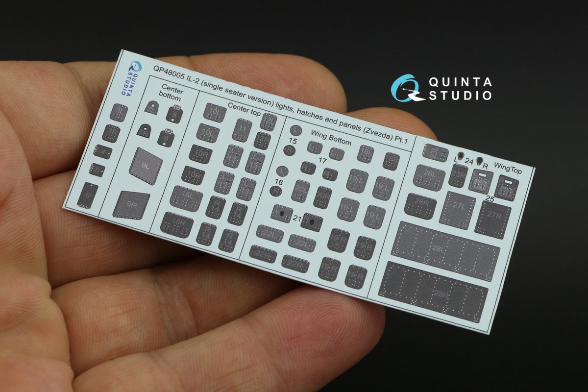 Quinta Studio QP48005 IL-2 (single seater) lights, hatches and panels (Zvezda) 1/48 – zdjęcie 6