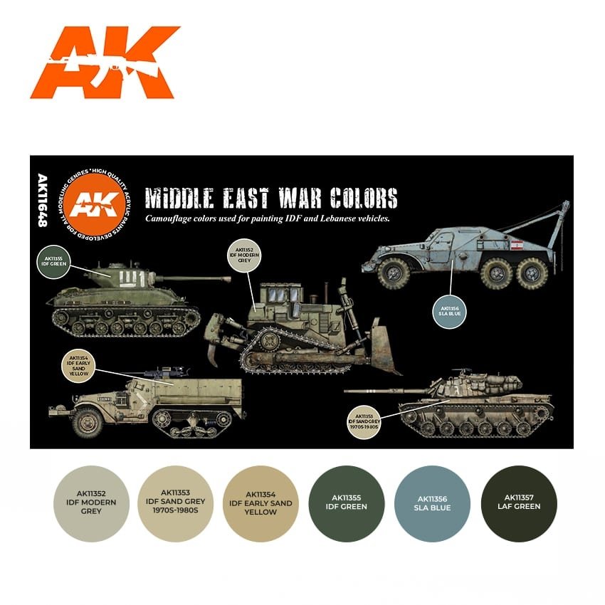 AK Interactive AK11648 3G MIDDLE EAST WAR COLORS 6x17ml – Bild 2