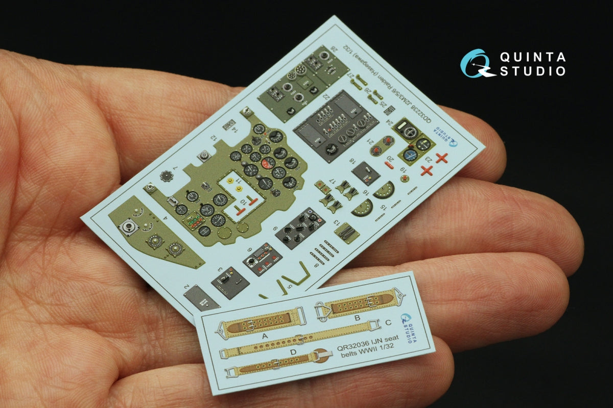 Quinta Studio QD32238 Mitsubishi J2M3/5/6 Raiden 3D-Printed colored Interior on decal paper (Hasegawa) 1/32 – image 4