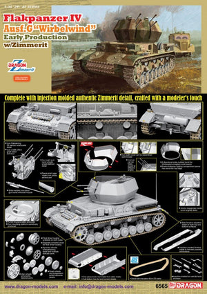 Dragon 6565 Flakpanzer IV Ausf.G Wirbelwind Early Production w/Zimm 1/35 – Bild 2