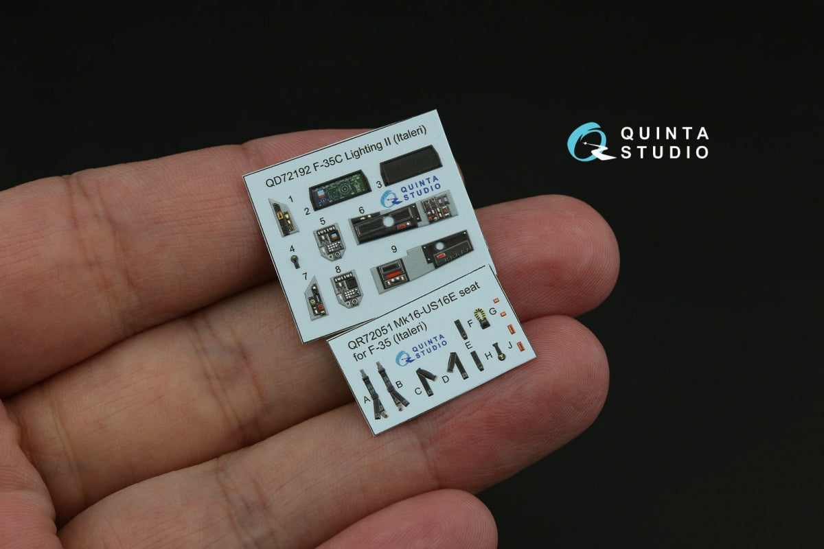 Quinta Studio QD72192 F-35C Lighting II 3D-Printed &amp;amp; coloured Interior on decal paper (Italeri) 1/72 – imagen 2