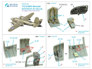 Quinta Studio QD72176 B-26B Marauder 3D-Printed &amp;amp; coloured Interior on decal paper (Hasegawa/ Eduard/ Hobby2000) 1/72 – immagine 3