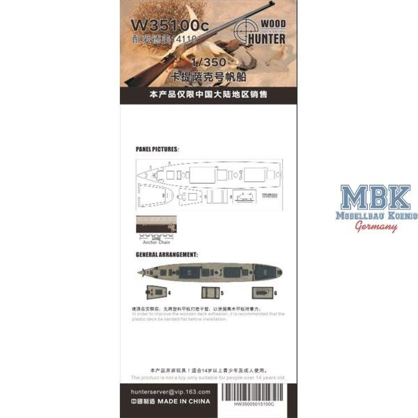 Wood Hunter W35100 Cutty Sark sailing ship ( for Academy 14110 ) 1/350 – Bild 2