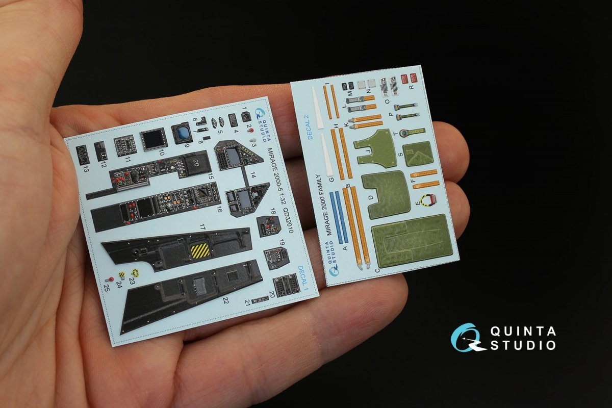 Quinta Studio QD32010 Mirage 2000-5 3D-Printed &amp;amp; coloured Interior on decal paper (for Kitty Hawk kit) 1/32 – immagine 2