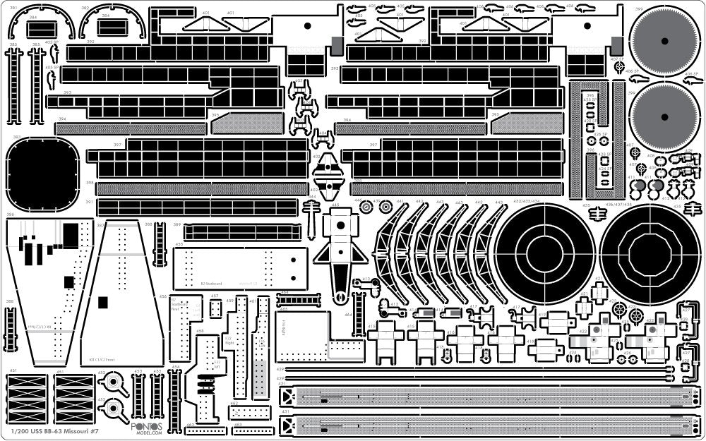 Pontos 23003F1 USS BB-63 Missouri 1945 Detail Up Set (20B Deck Blue stained wooden deck) 1/200 – zdjęcie 13