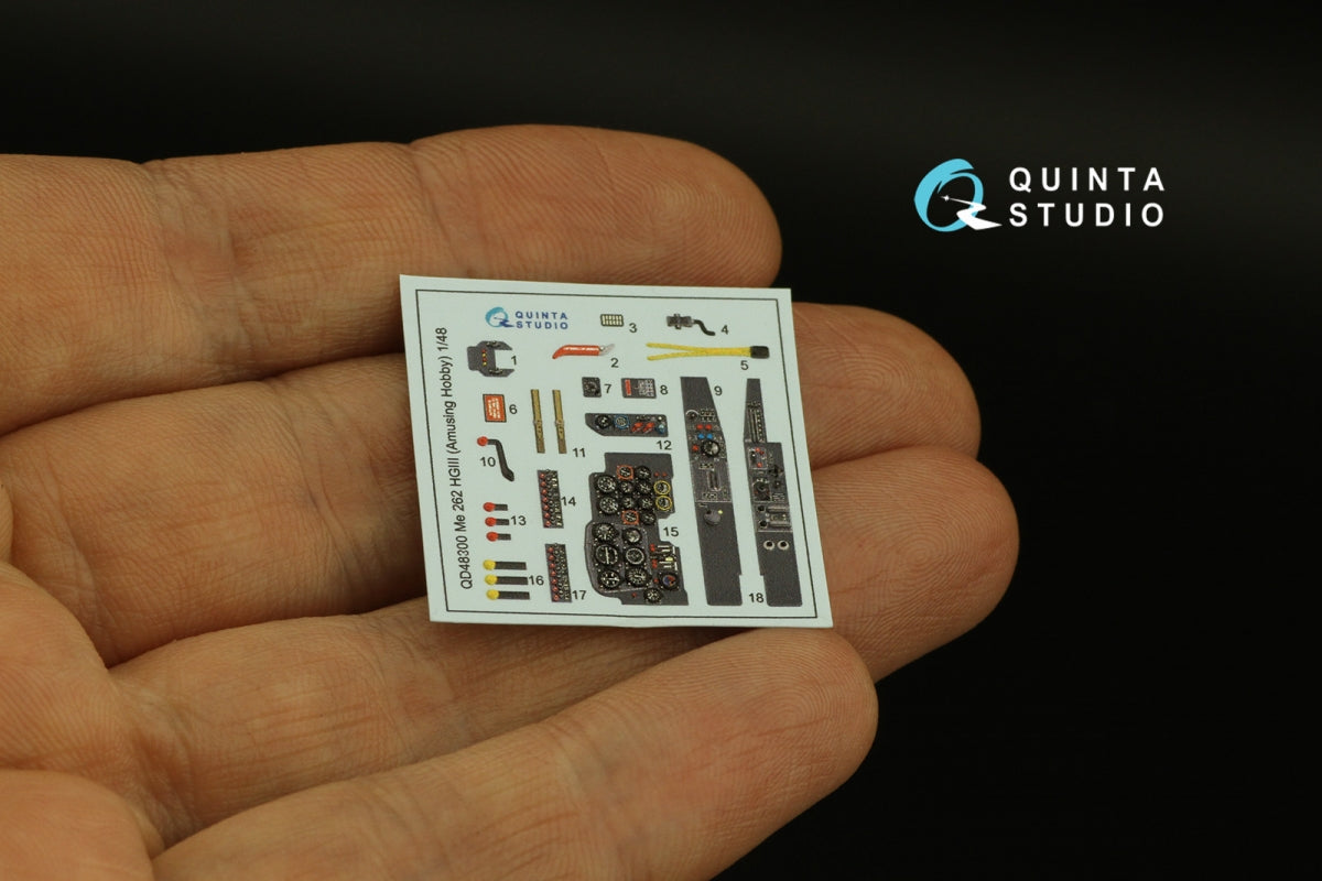 Quinta Studio QD48300 Me 262 HGIII 3D-Printed coloured Interior on decal paper (Amusing Hobby) 1/48 – Bild 5