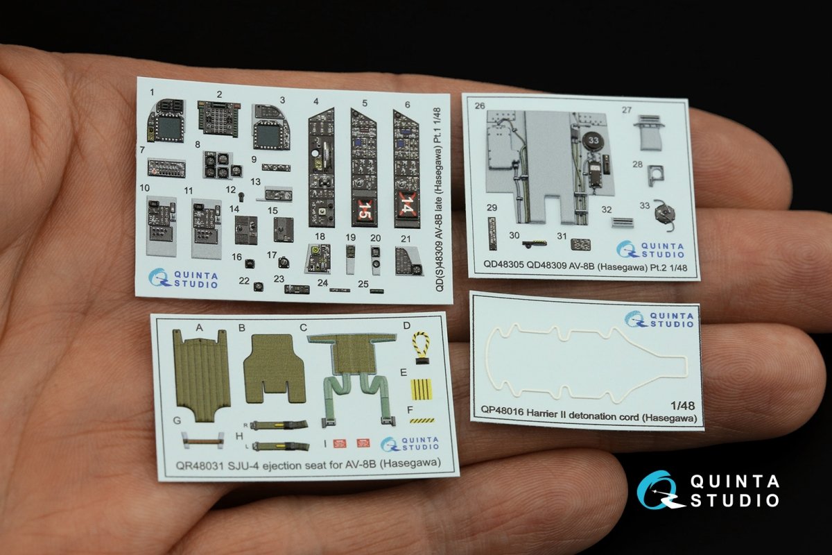 Quinta Studio QD48309 AV-8B Late 3D-Printed &amp;amp; coloured Interior on decal paper (Hasegawa) 1/48 – zdjęcie 2