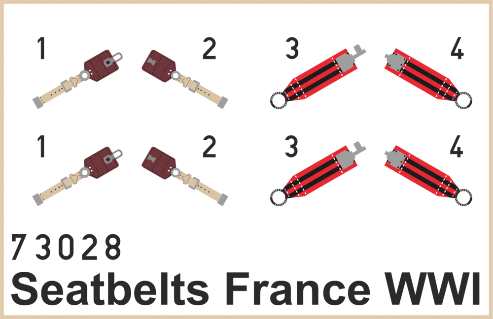 Eduard 73028 Ceintures de sécurité France Première Guerre mondiale SUPERFABRIC 1/72