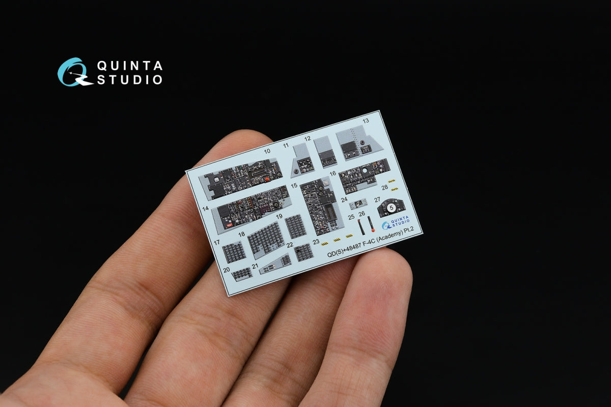Quinta Studio QDS+48487 F-4C Phantom II 3D-Printed &amp;amp; coloured Interior on decal paper (Academy) (Small version) (with 3D-printed resin parts) 1/48 – immagine 6