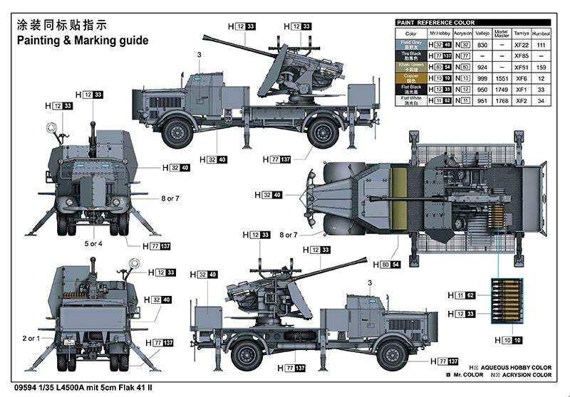 Trumpeter 09594 L4500A mit 5cm Flak 41 II 1/35 – image 4