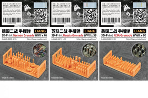 Liang 0422 3D-Print USA Grenade WWII x 60 1/35 – Bild 3