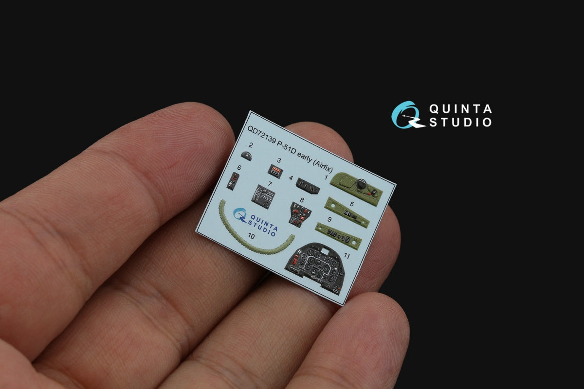 Quinta Studio QD72139 P-51D early 3D-Printed coloured Interior on decal paper (Airfix) 1/72 – imagen 3