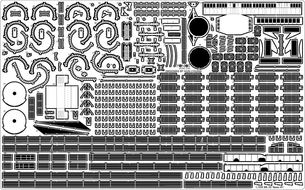 Pontos 35024FN USS BB-35 Texas 1945 Kit de détails (Pont couleur teck) 1/350 – image 14